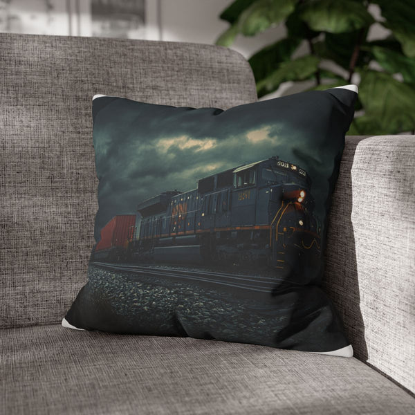 Train — 40×40 Cushion Cover — Sofa & Armchair Living Room Lifestyle View