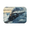 Train Riding Rails Through the Clouds (Edition II) — 61×43 Memory Foam Bath Mat — Top-Down Velvet Microfibre Artwork View