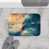 Train Riding Rails Through the Clouds — 61×43 Memory Foam Bath Mat — Modern Bathroom Floor Lifestyle View