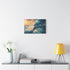 Train Riding Rails Through the Clouds — Stretched Canvas Wall Art — Living Room Wall Lifestyle View
