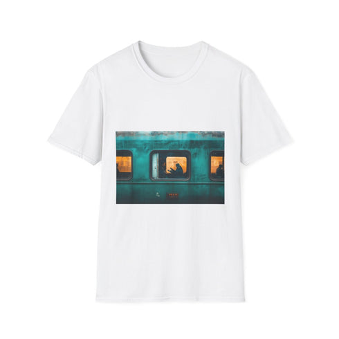 Mystical Train with Portals to Parallel Worlds — Graphic Cotton T-Shirt — Front Graphic Print View