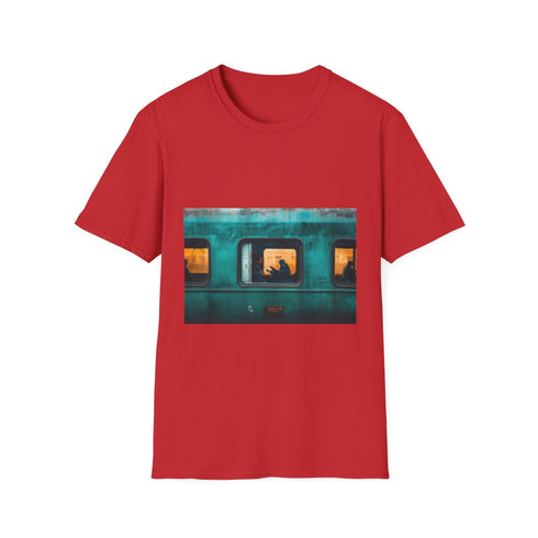 Mystical Train with Portals to Parallel Worlds — Graphic Cotton T-Shirt — 100% Ring-Spun Cotton Fabric & Print Detail