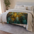 Tree Canopy Glowing Like City Lights — 50×60 Plush Throw Blanket — 300 GSM Plush Coral Fleece Texture Close-Up