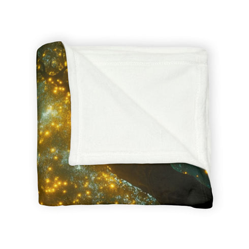 Tree Canopy Glowing Like City Lights — 50×60 Plush Throw Blanket — Draped Over Sofa & Bed Lifestyle View