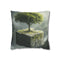 Tree Growing from Floating Cube — Faux Suede Cushion Cover — Front 40×40 cm Square Cushion View
