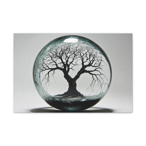 Tree of Life in Cracked Glass — 24×16 Canvas Wall Art — Front Gallery-Wrapped Canvas View