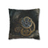Tree Roots Growing into Clock Gears — 40×40 Cushion Cover — Front 40×40 cm Square Cushion View