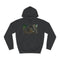 Tree Roots Growing Into Clock Gears Graphic Unisex College Hoodie - Jet Black Front