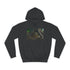 Tree Roots Growing Into Clock Gears Graphic Unisex College Hoodie - Jet Black Front