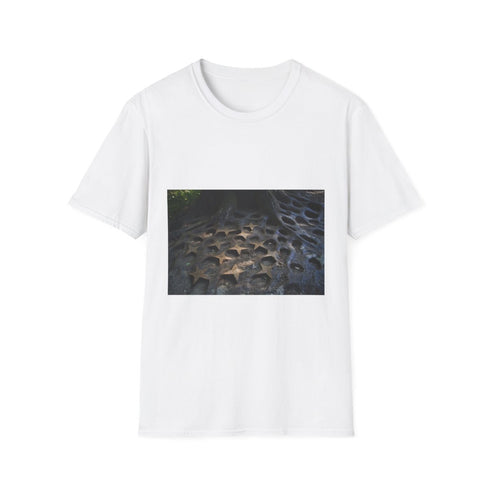 Tree Roots Growing Into Star Patterns Graphic Unisex Softstyle T-Shirt - Front View