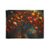 Tree with Planets Growing as Fruit — 50×60 Plush Throw Blanket — Full Flat Artwork View