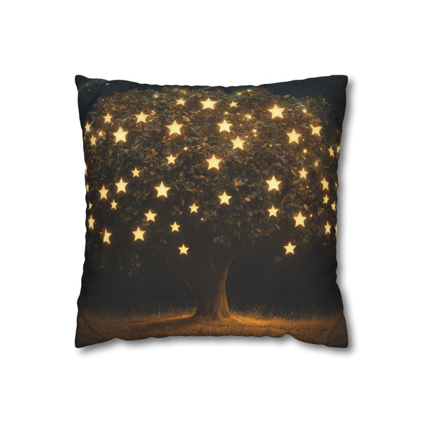Tree with Stars Growing As Fruit — Double-Sided Cushion Cover — Front Double-Sided Cushion View