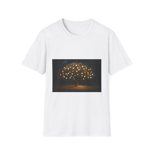 Tree with Stars Growing As Fruit Graphic Unisex Softstyle T-Shirt - Front View