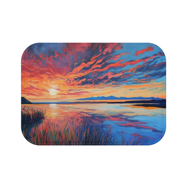 Trek into the Wilds of Patagonia in Chile and Argen — 61×43 Memory Foam Bath Mat — Top-Down Velvet Microfibre Artwork View