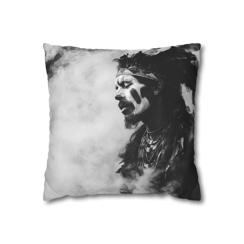 Tribal Warrior Made of Smoke — Double-Sided Cushion Cover — Front Double-Sided Cushion View