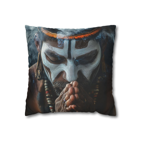 Tribal Warrior Made of Smoke (Edition II) — Double-Sided Cushion Cover — Front Double-Sided Cushion View