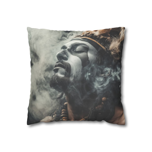 Tribal Warrior Made of Smoke (Edition III) — Double-Sided Cushion Cover — Front Double-Sided Cushion View