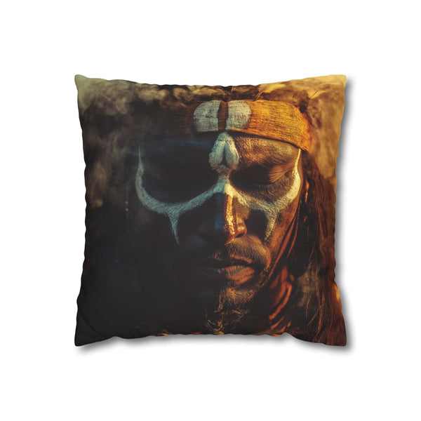 Tribal Warrior Made of Smoke (Edition IV) — Double-Sided Cushion Cover — Front Double-Sided Cushion View