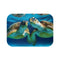 Turtles Swimming — Non-Slip Bath Mat — Top-Down Velvet Microfibre Artwork View