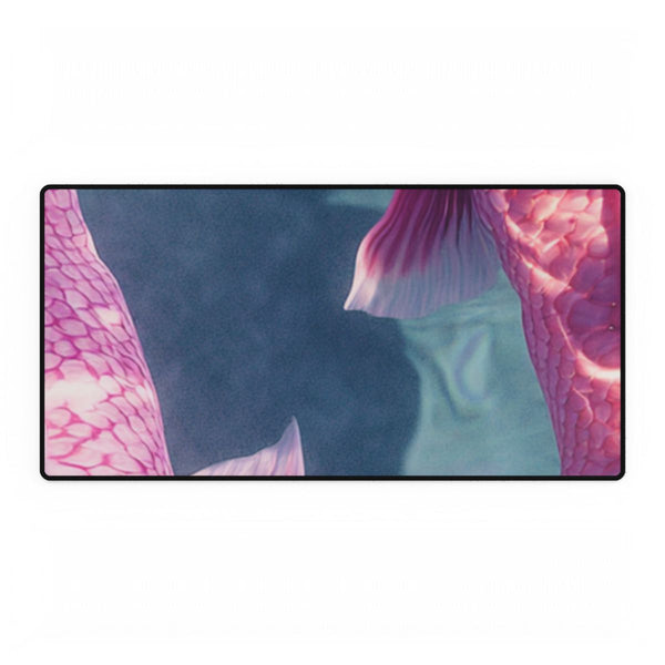 Two Pink Koi Fish in Crystal Clear Water Their Pink — XXL Gaming Desk Mat — Full Top-Down Artwork View