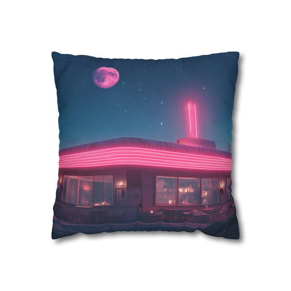 Vaporwave Diner on the Edge of the Universe — Double-Sided Cushion Cover — Front Double-Sided Cushion View