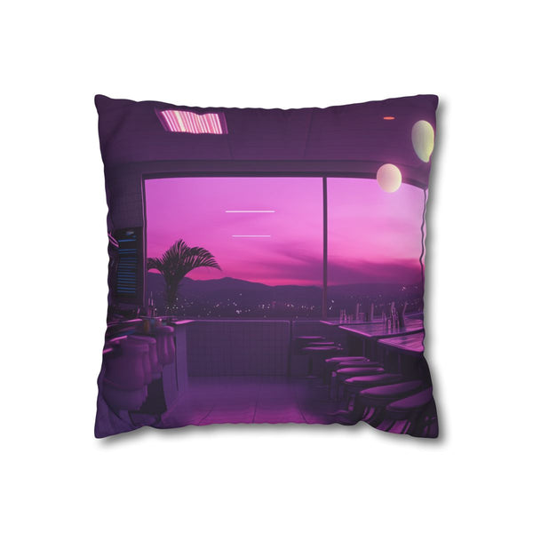 Vaporwave Diner on the Edge of the Universe (Edition III) — Double-Sided Cushion Cover — Front Double-Sided Cushion View