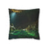 Illuminated Crystal Caverns & Underground Lake — 40×40 Cushion Cover — Front 40×40 cm Square Cushion View