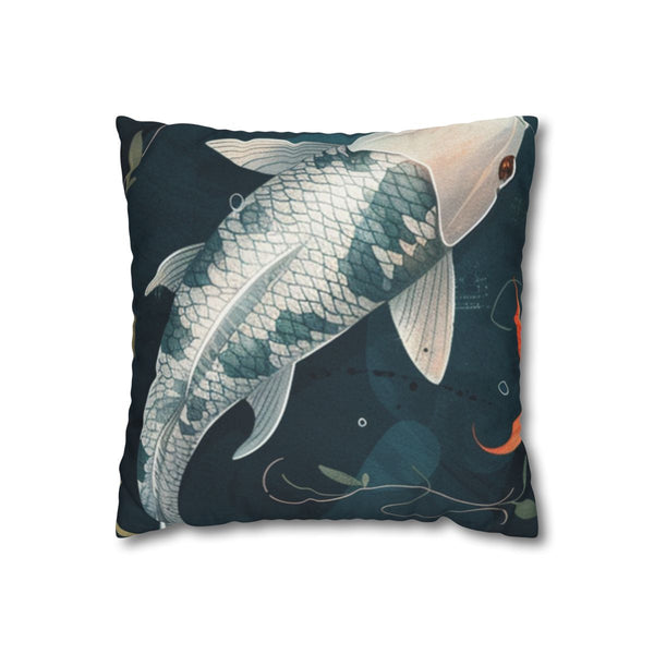 Vector Illustration of Koi Fish Simple Flat Style With — 40×40 Cushion Cover — Front 40×40 cm Square Cushion View