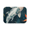 Vector Illustration of Koi Fish Simple Flat Style With — 61×43 Memory Foam Bath Mat — Top-Down Velvet Microfibre Artwork View