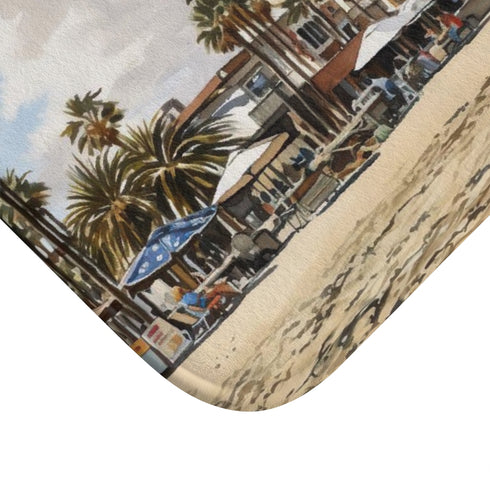 Venice Beach — Non-Slip Bath Mat — Cushioned Memory Foam & Non-Slip Backing Detail