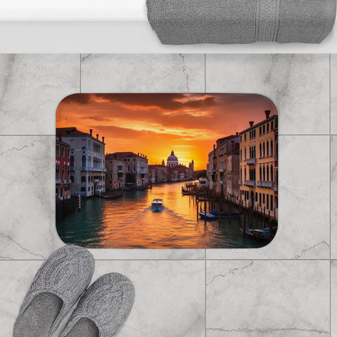 Venice Italy — Non-Slip Bath Mat — Bathroom Floor Lifestyle View