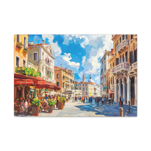 Venice Italy Main Squar Painting Sunny (Edition IX) — 24×16 Canvas Wall Art — Front Gallery-Wrapped Canvas View
