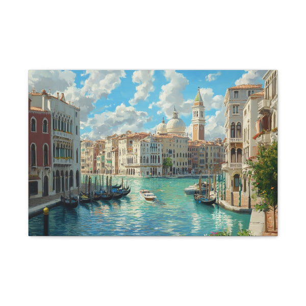 Venice Italy Main Squar Painting Sunny (Edition VI) — 24×16 Canvas Wall Art — Front Gallery-Wrapped Canvas View