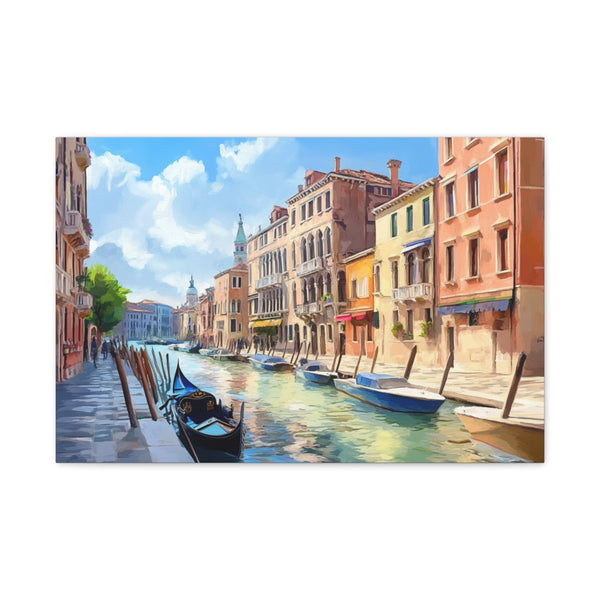 Venice Italy Main Squar Painting Sunny (Edition VII) — 24×16 Canvas Wall Art — Front Gallery-Wrapped Canvas View