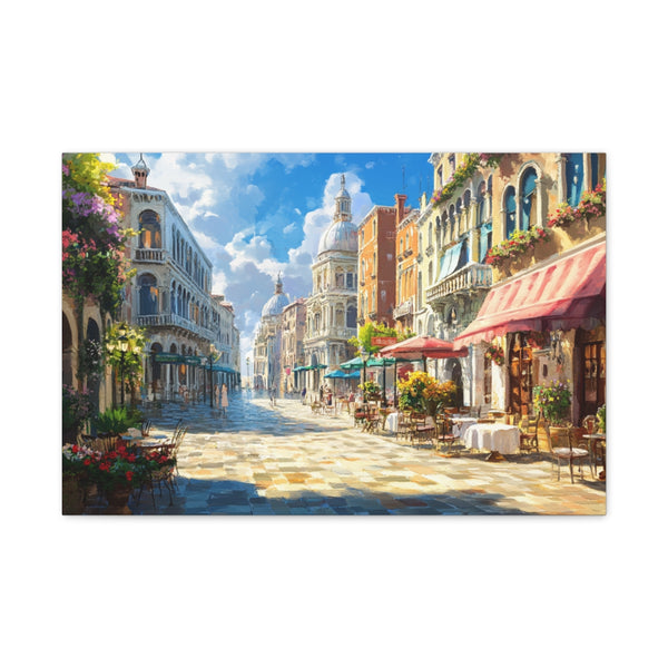 Venice Italy Main Squar Painting Sunny (Edition XI) — 24×16 Canvas Wall Art — Front Gallery-Wrapped Canvas View