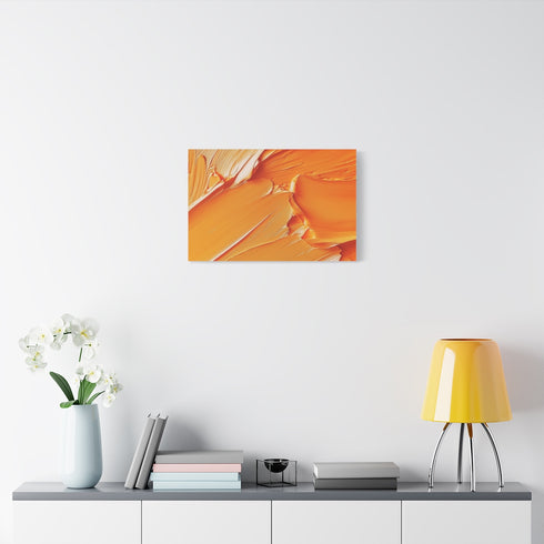 Warm Burnt Orange & Terracotta Abstract — Stretched Canvas Wall Art — Living Room Wall Lifestyle View