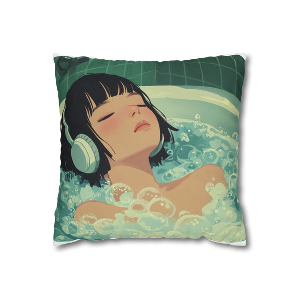 Vintage Japanese Animation Style 1980s 1990s Aestheti — 40×40 Cushion Cover — Front 40×40 cm Square Cushion View