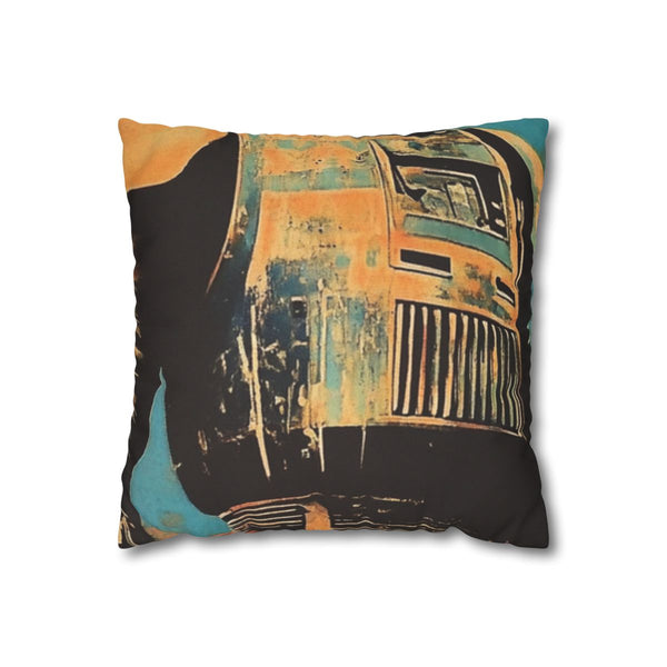 Vintage Retro Futuristic Asian Samari Star Wars Mo — 40×40 Cushion Cover — Front 40×40 cm Square Cushion View