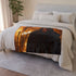 Vlad the Impaler in Gothic Medieval — Plush Fleece Throw Blanket — Drape over Sofa & Bed Lifestyle View