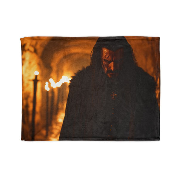 Vlad the Impaler in Gothic Medieval — Plush Fleece Throw Blanket — Full Spread Plush Fleece Artwork View