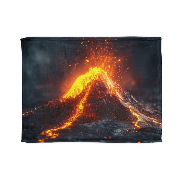 Volcano Made of Molten Crystals — Plush Fleece Throw Blanket — Full Spread Plush Fleece Artwork View