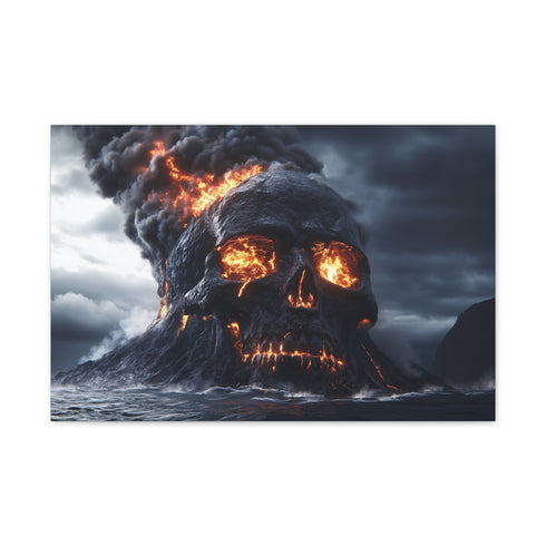 Volcano Shaped Like Skull — 24×16 Canvas Wall Art — Front Gallery-Wrapped Canvas View