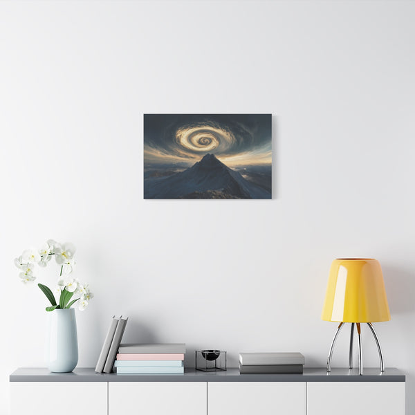 Vortex Above Mountain Peak (Edition II) — Stretched Canvas Wall Art — Living Room Wall Lifestyle View