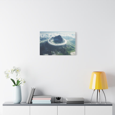 Vortex Above Mountain Peak (Edition III) — 24×16 Canvas Wall Art — Living Room Wall Lifestyle View