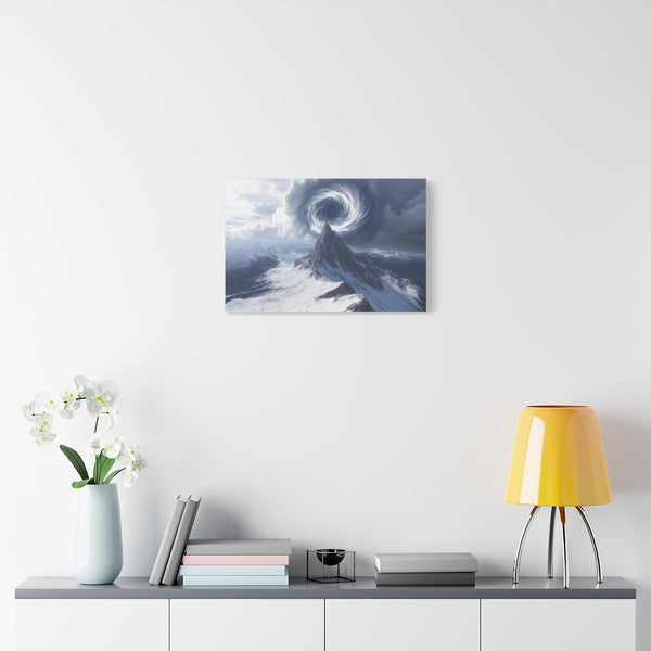 Vortex Above Mountain Peak (Edition IV) — Stretched Canvas Wall Art — Living Room Wall Lifestyle View