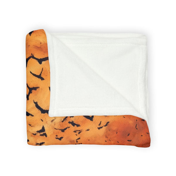 Vortex of Birds above Crystal Lake Plush Fleece Throw Blanket