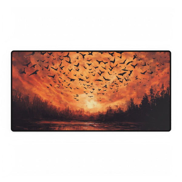 Vortex of Birds Above Crystal Lake — XXL Gaming Desk Mat — Full Top-Down Artwork View