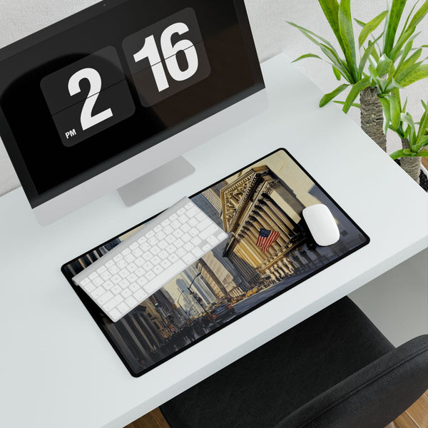 Wall Street New York Painting (Edition XI) — XXL Gaming Desk Mat — Gaming & Workspace Desk Setup View