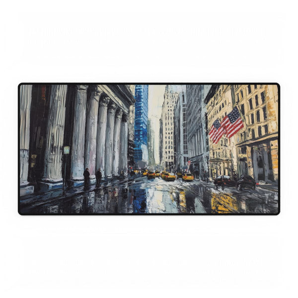 Wall Street New York Painting — XXL Gaming Desk Mat — Full Top-Down Artwork View