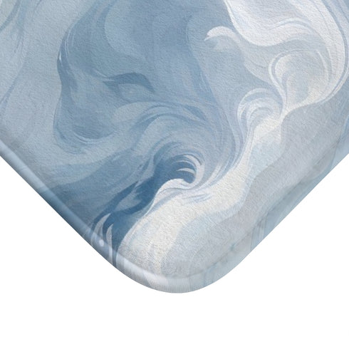 Soft Minimalist Japandi Wabi-Sabi Curves — Non-Slip Bath Mat — Cushioned Memory Foam & Non-Slip Backing Detail